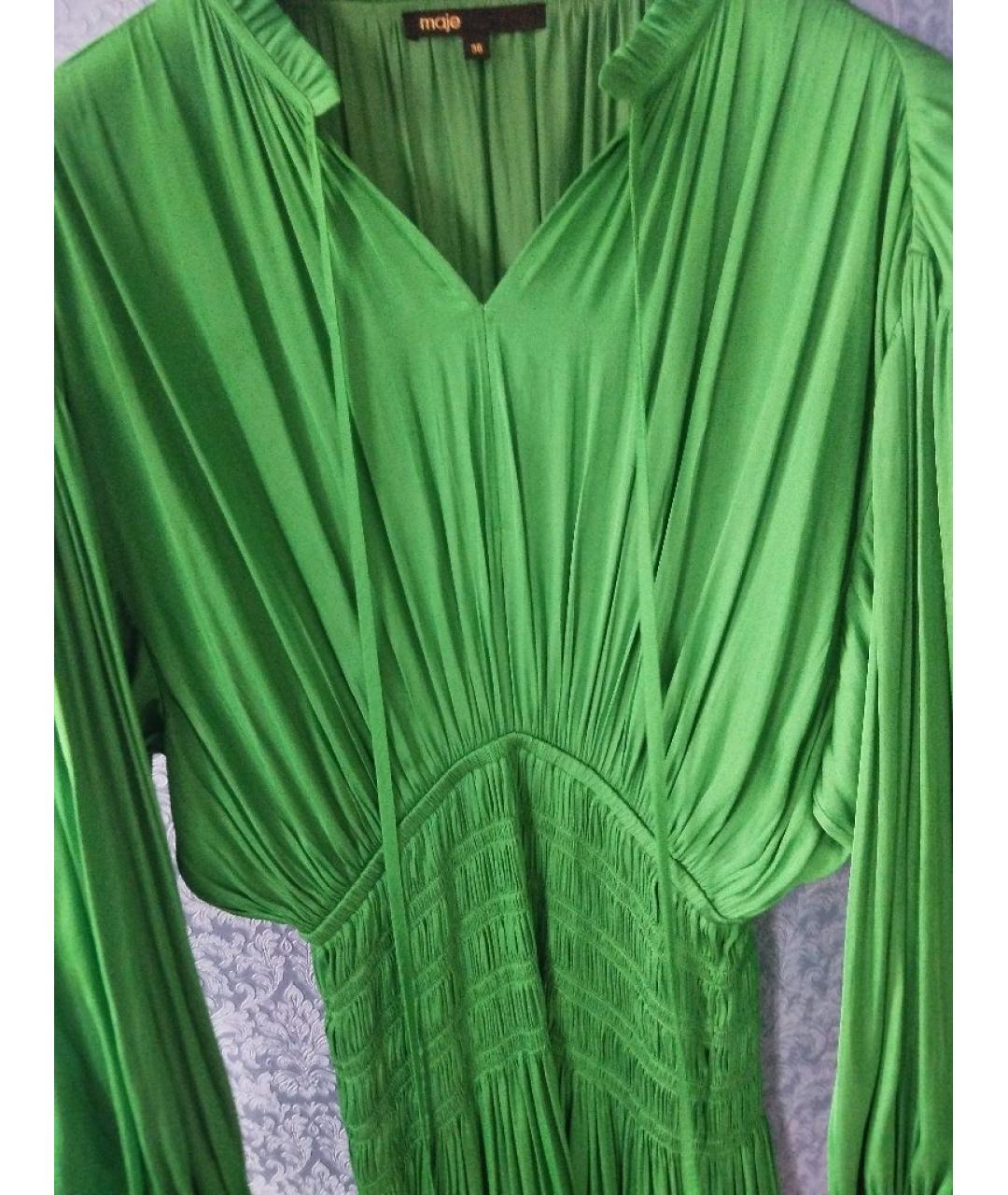 MAJE Зеленые полиэстеровое повседневное платье, фото 4