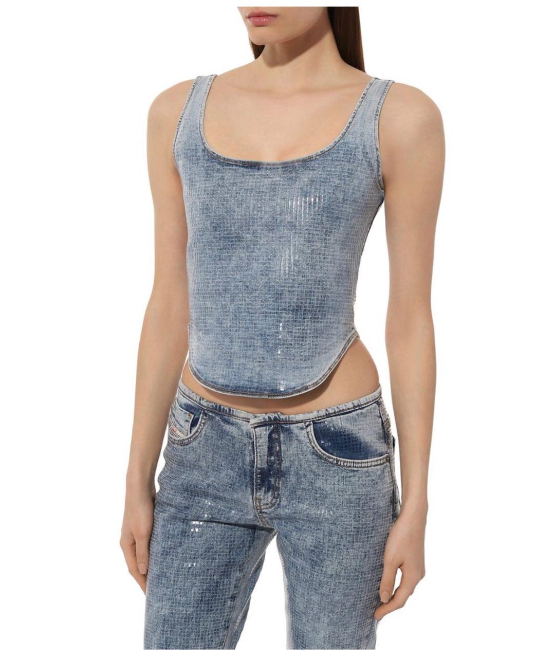 DIESEL Голубая деним майка, фото 2