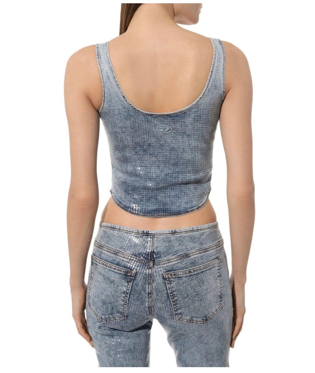 DIESEL Голубая деним майка, фото 3