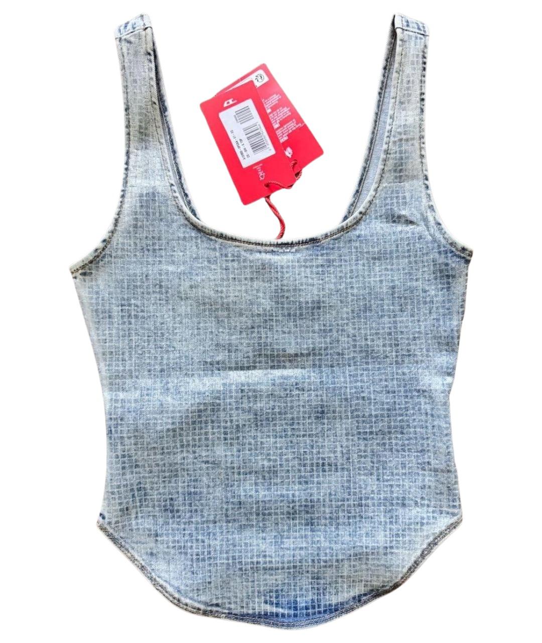 DIESEL Голубая деним майка, фото 1