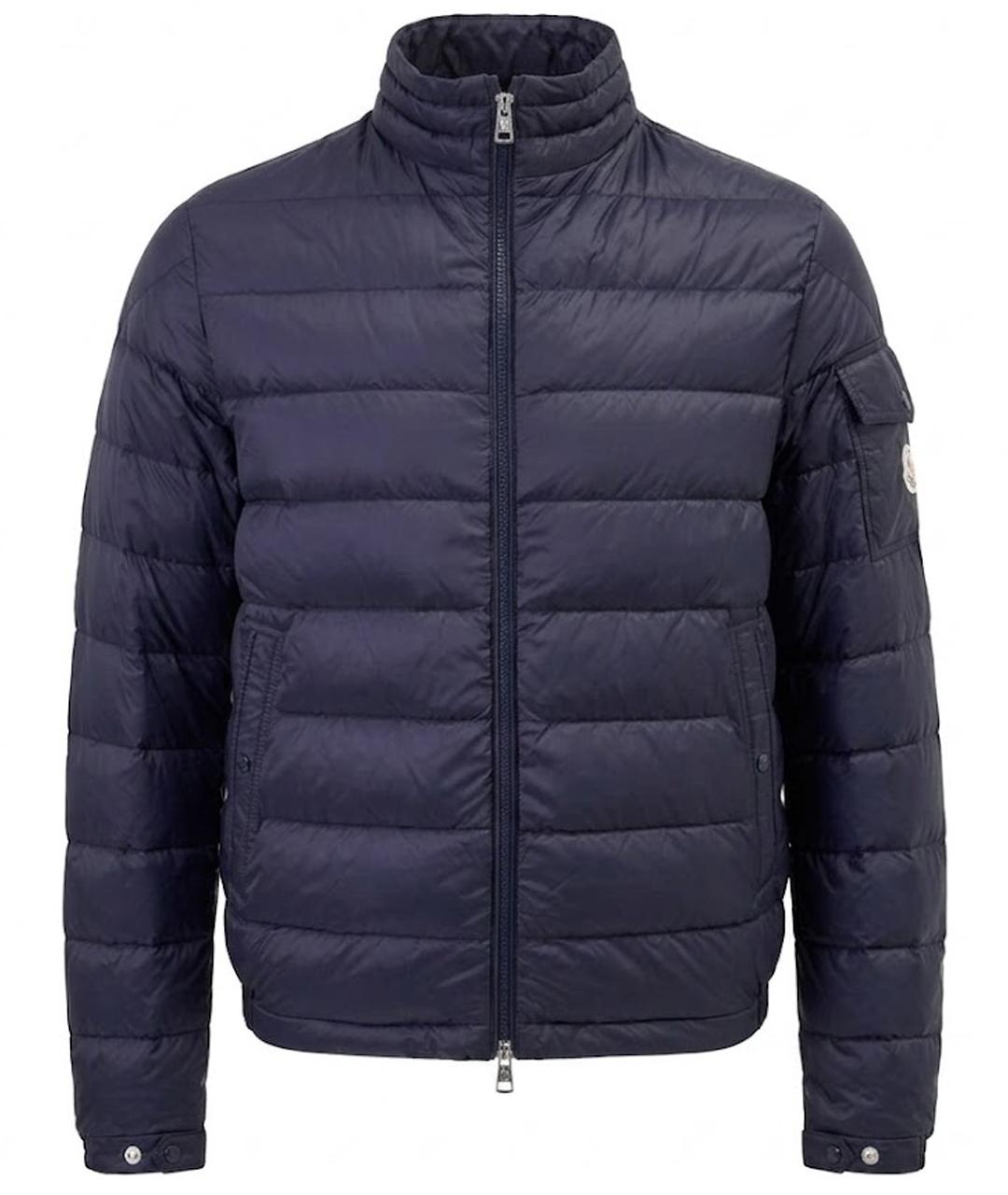 MONCLER Темно-синяя полиамидовая куртка, фото 1