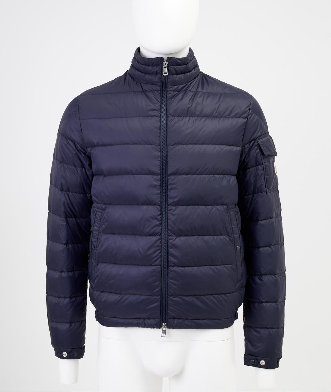 MONCLER Темно-синяя полиамидовая куртка, фото 5