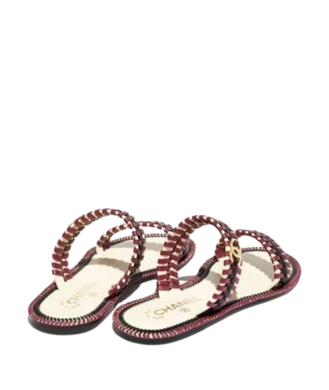 CHANEL Мульти кожаные шлепанцы, фото 2