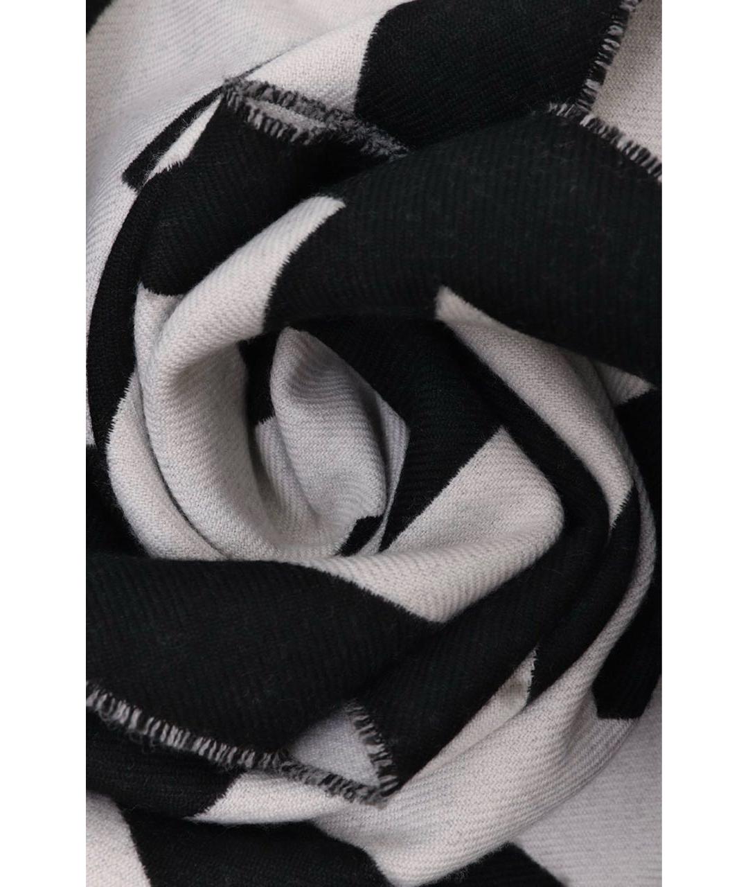 BURBERRY Черный шерстяной шарф, фото 3