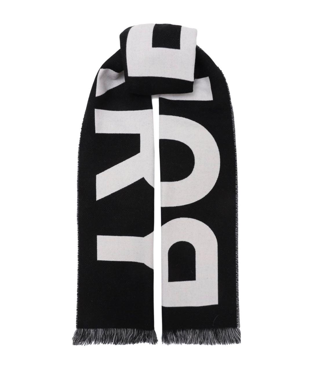 BURBERRY Черный шерстяной шарф, фото 1