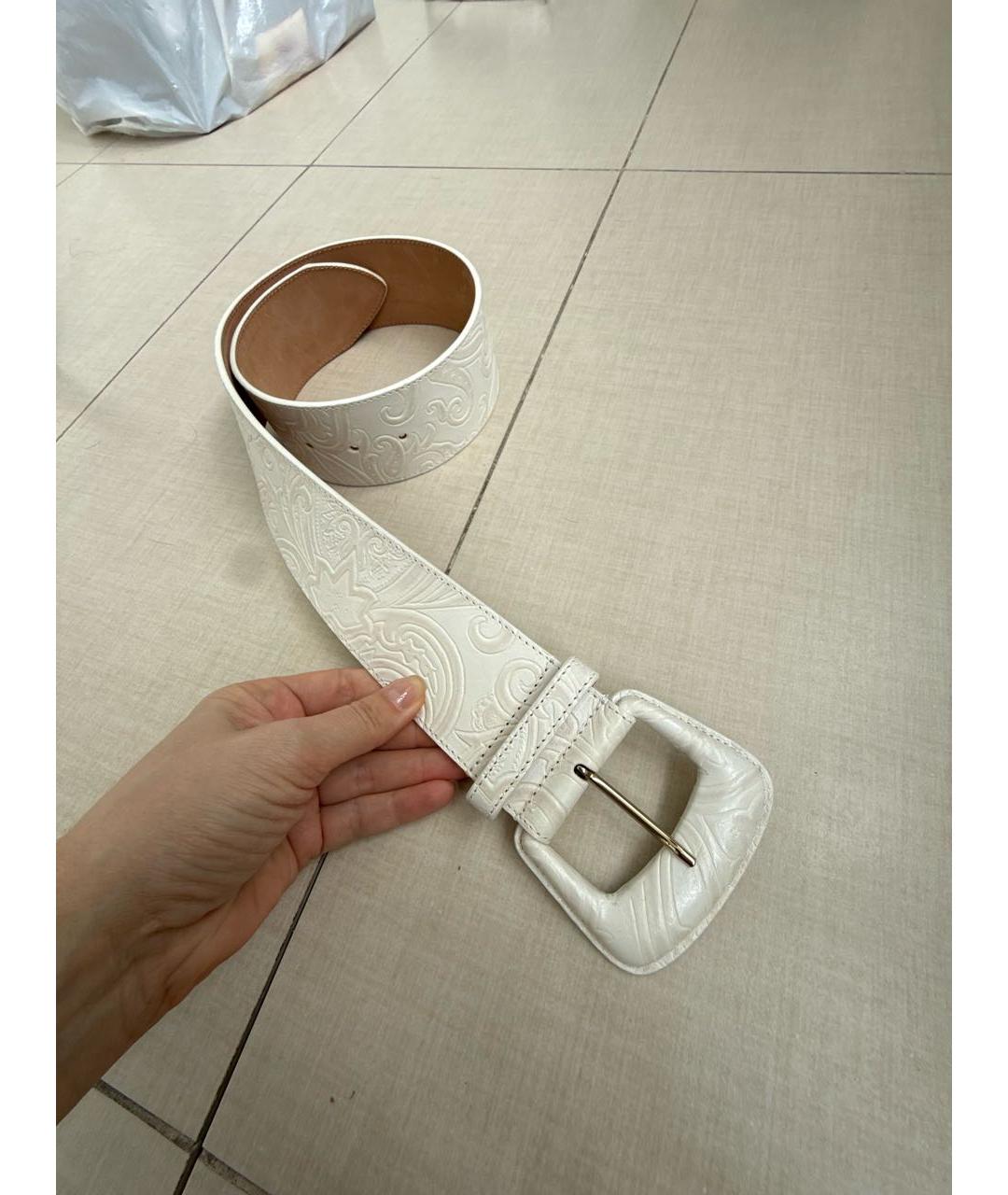 ETRO Белый кожаный ремень, фото 2