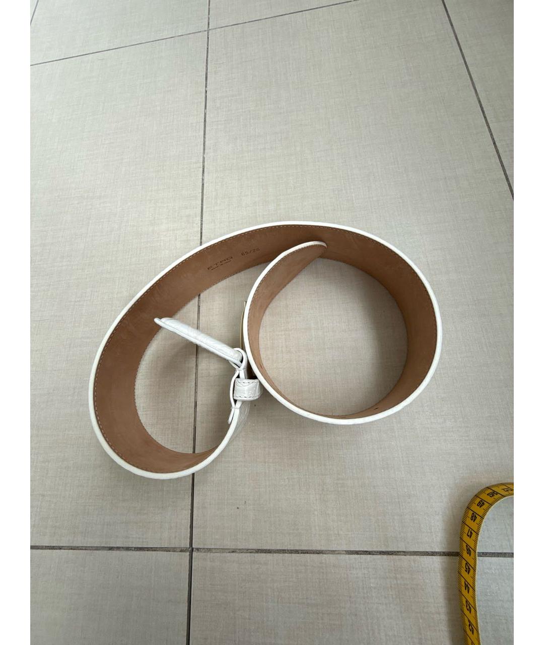 ETRO Белый кожаный ремень, фото 4