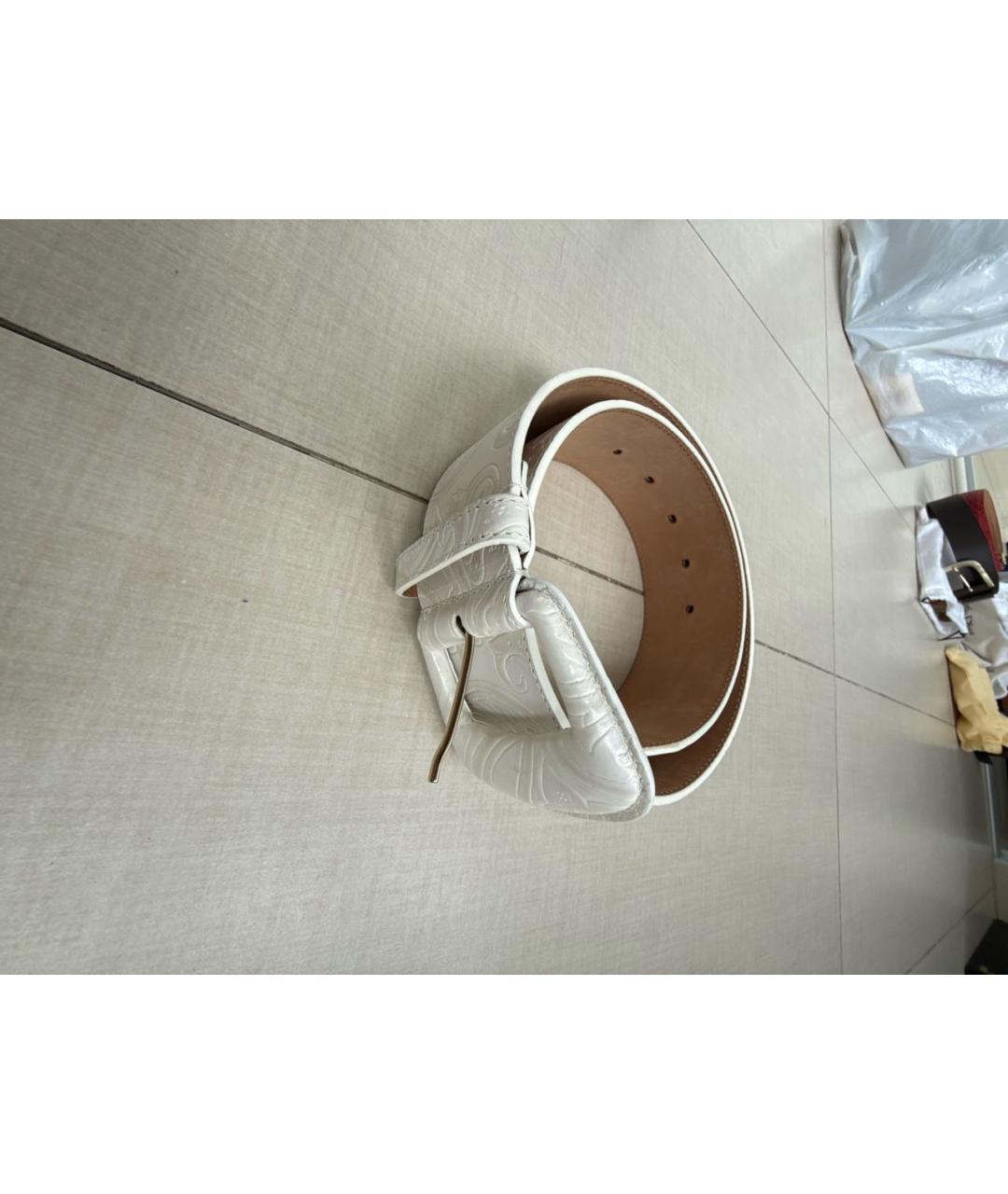 ETRO Белый кожаный ремень, фото 6