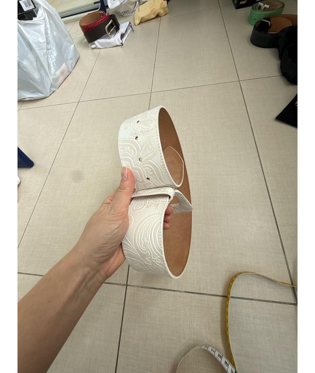 ETRO Белый кожаный ремень, фото 5