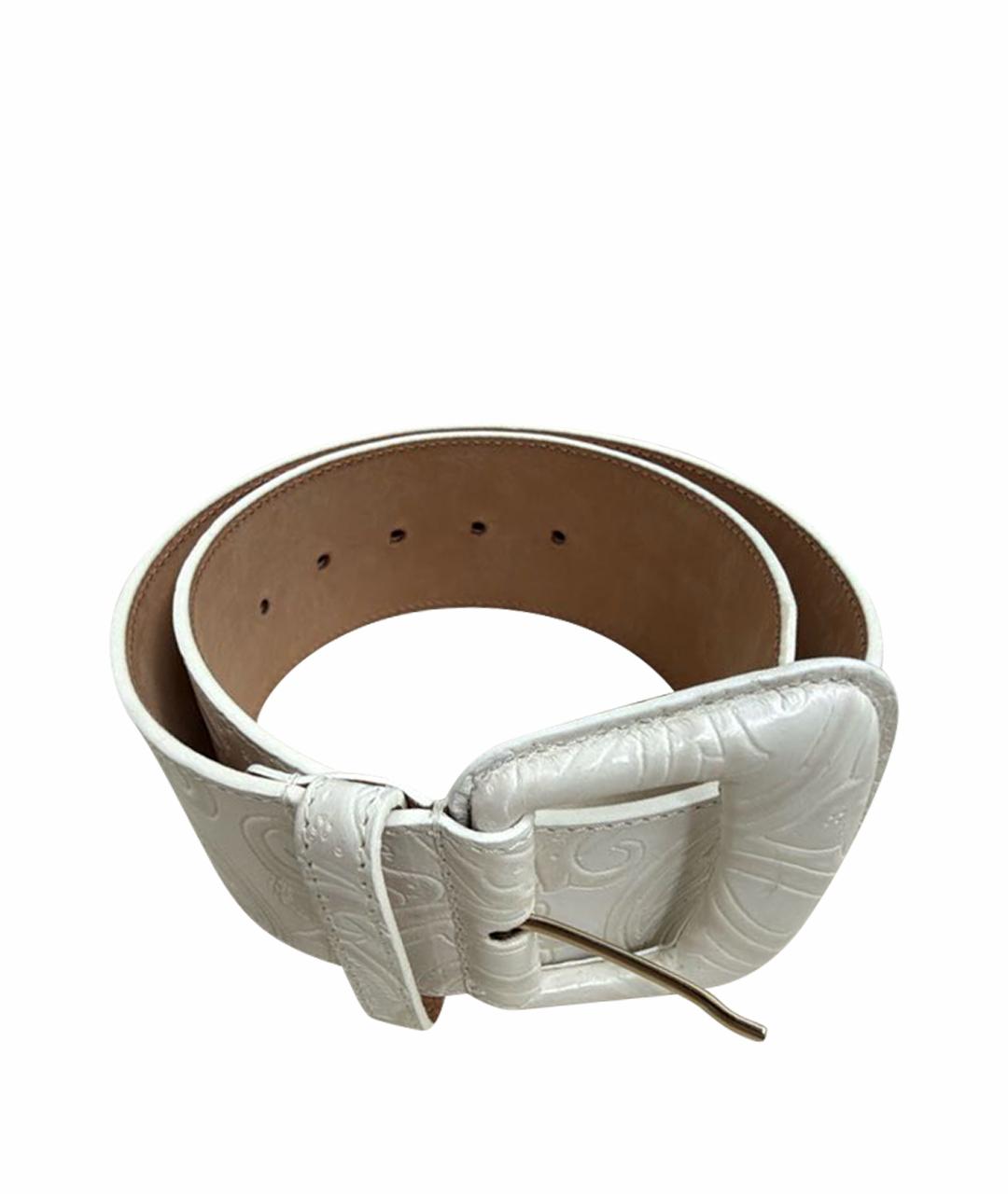 ETRO Белый кожаный ремень, фото 1