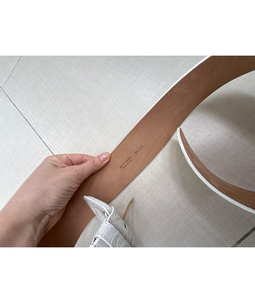 ETRO Белый кожаный ремень, фото 3