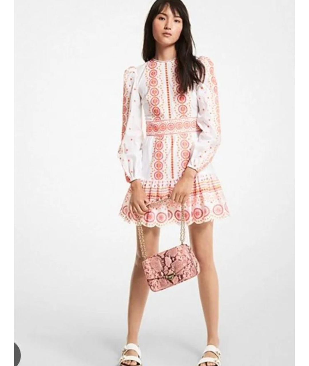 MICHAEL KORS Белое хлопковое повседневное платье, фото 5