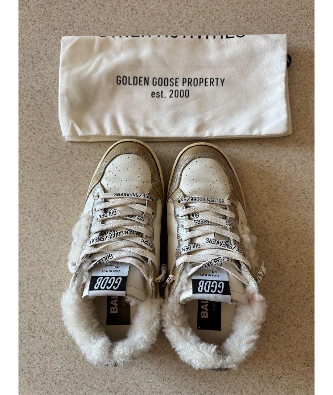 GOLDEN GOOSE DELUXE BRAND Белые кожаные кеды, фото 3