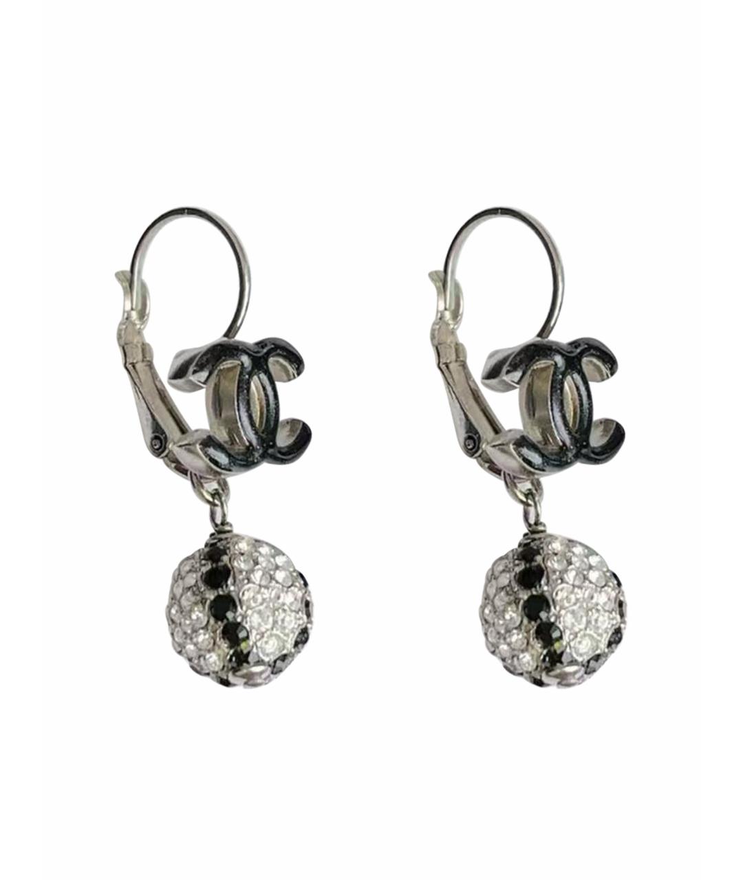 CHANEL Белые металлические серьги, фото 1