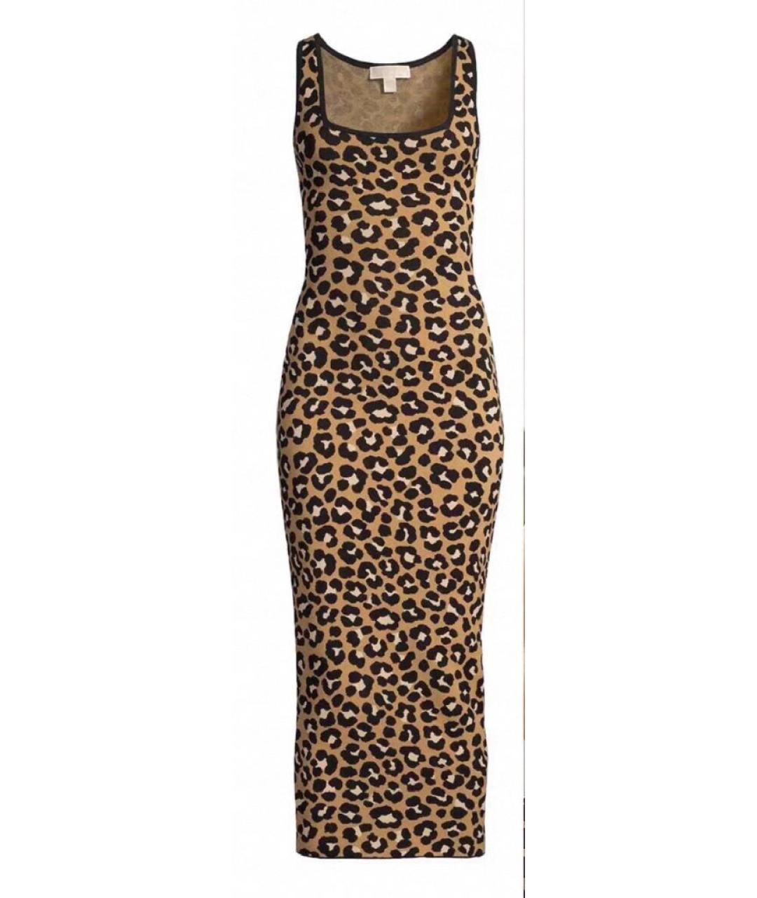 MICHAEL KORS Коричневое вискозное повседневное платье, фото 7