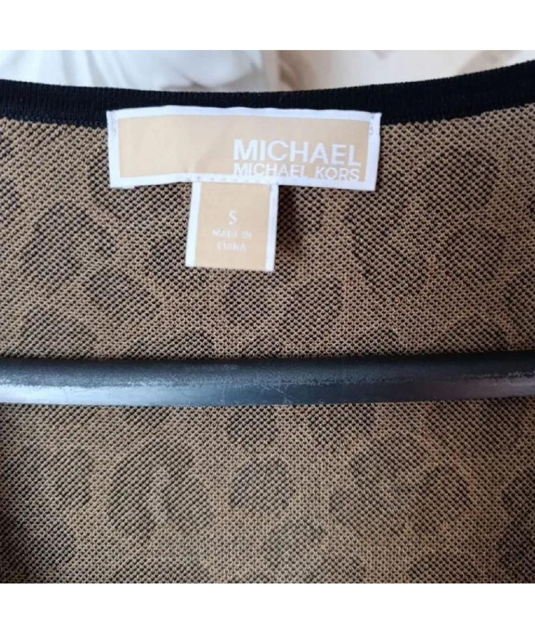 MICHAEL KORS Коричневое вискозное повседневное платье, фото 5