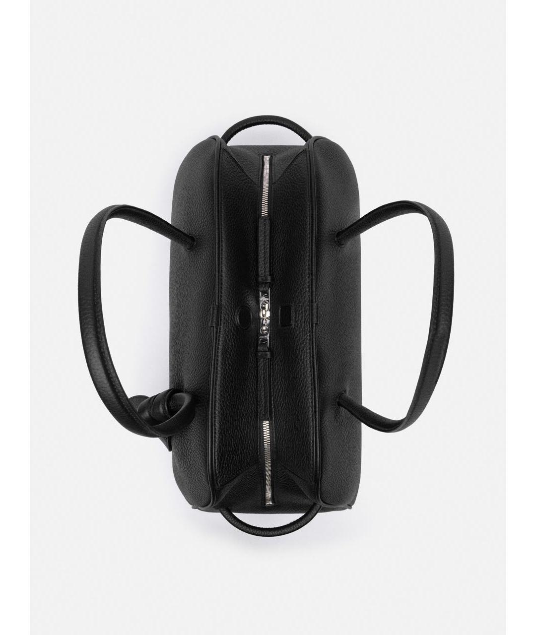 JACQUEMUS Черная кожаная сумка тоут, фото 5