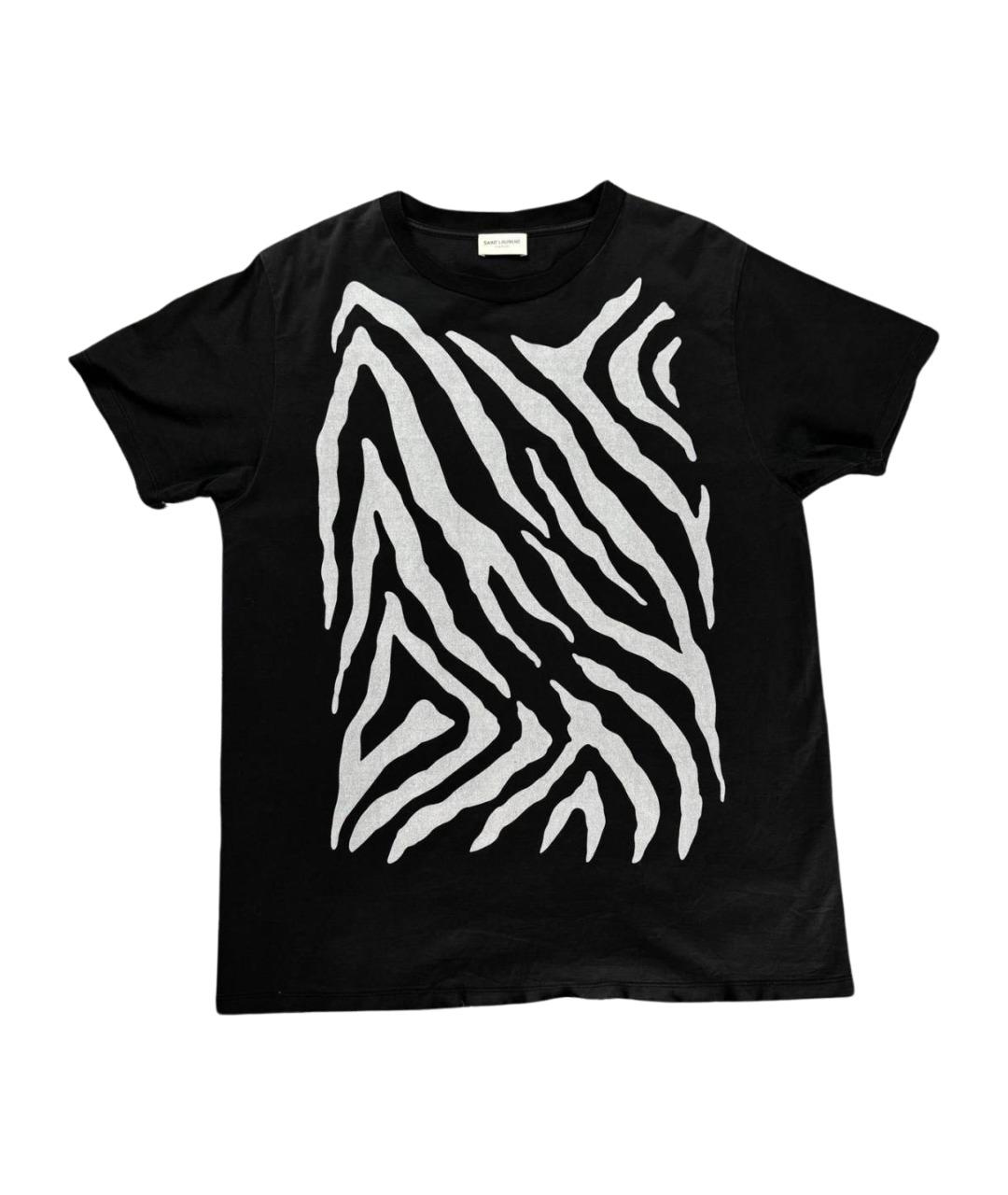 SAINT LAURENT Черная хлопковая футболка, фото 1
