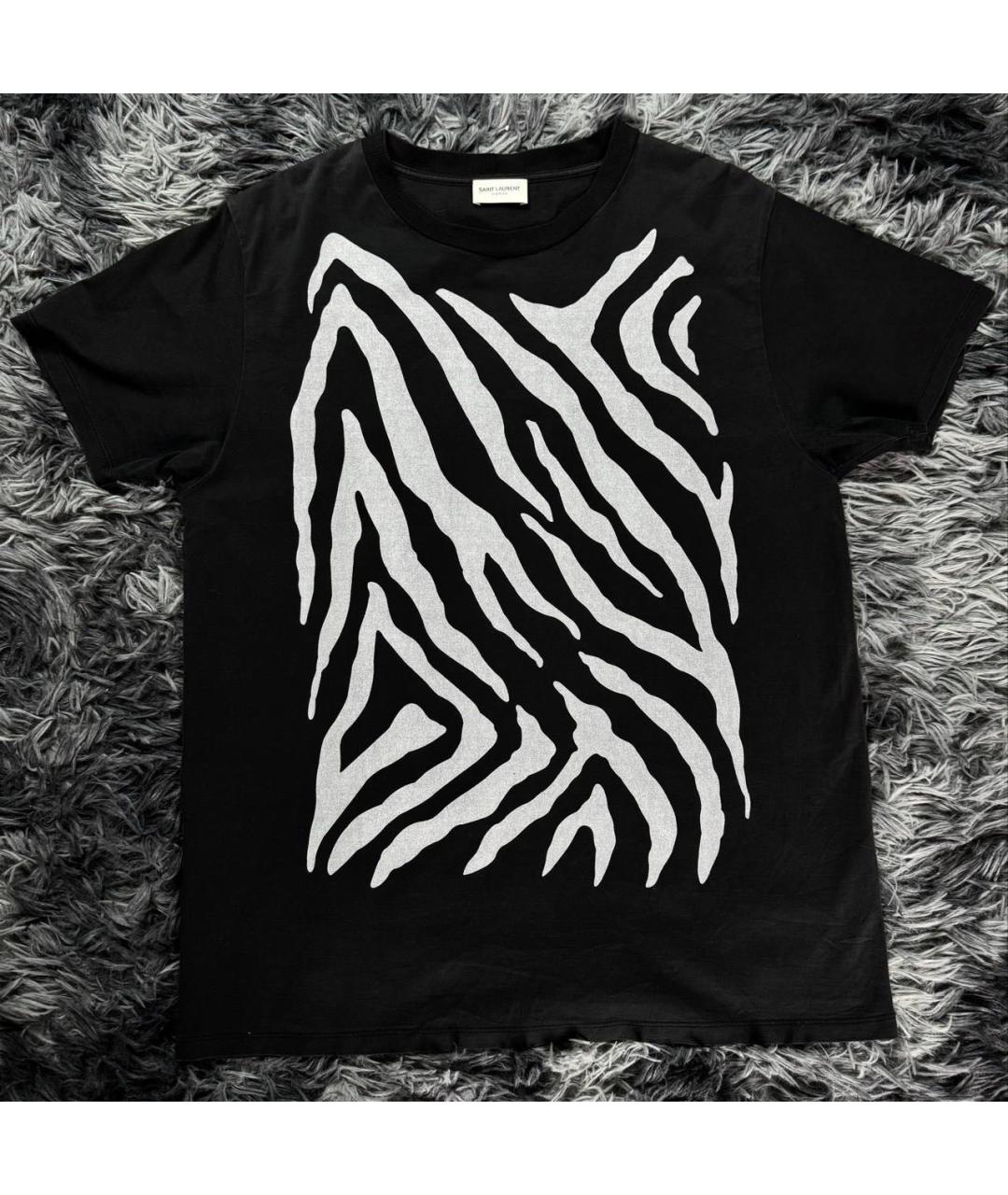 SAINT LAURENT Черная хлопковая футболка, фото 7