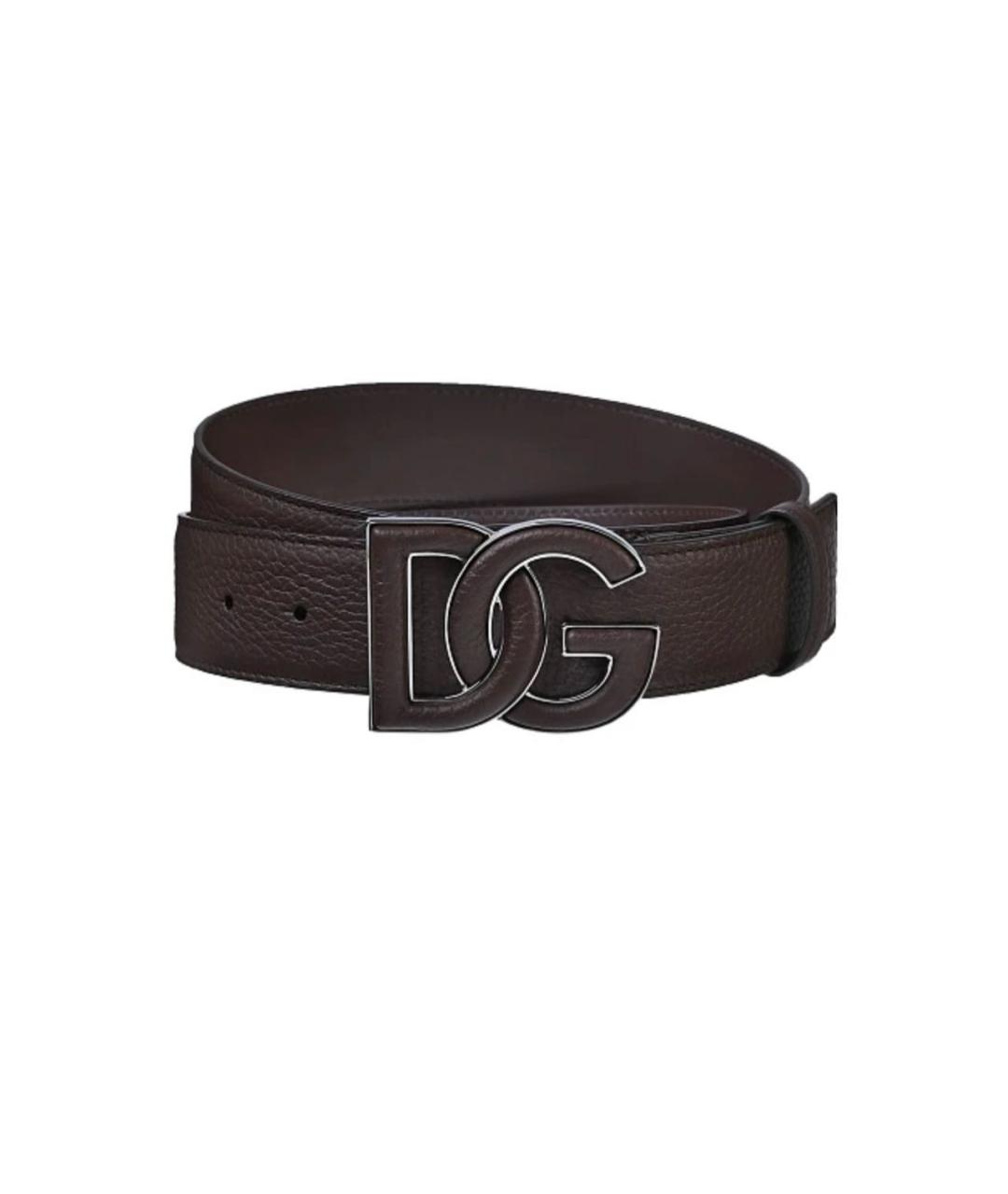 DOLCE&GABBANA Коричневый кожаный ремень, фото 1