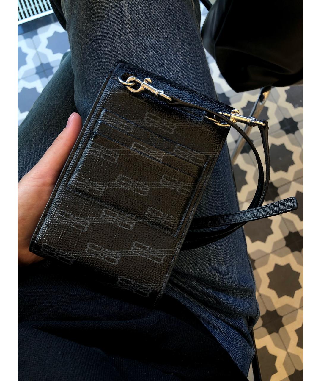 BALENCIAGA Черная кожаная сумка через плечо, фото 5