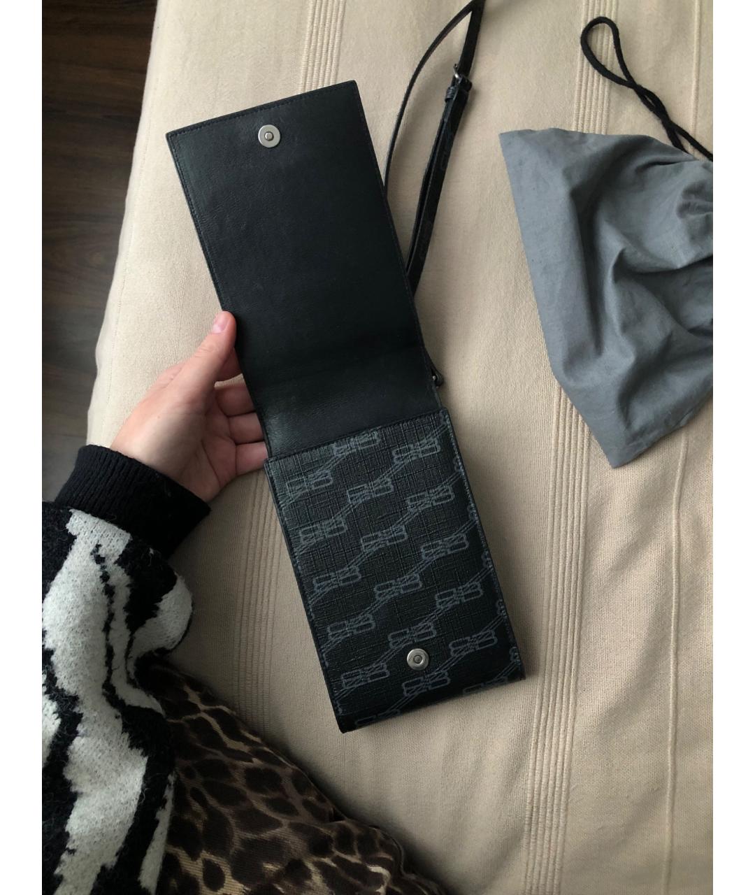 BALENCIAGA Черная кожаная сумка через плечо, фото 4