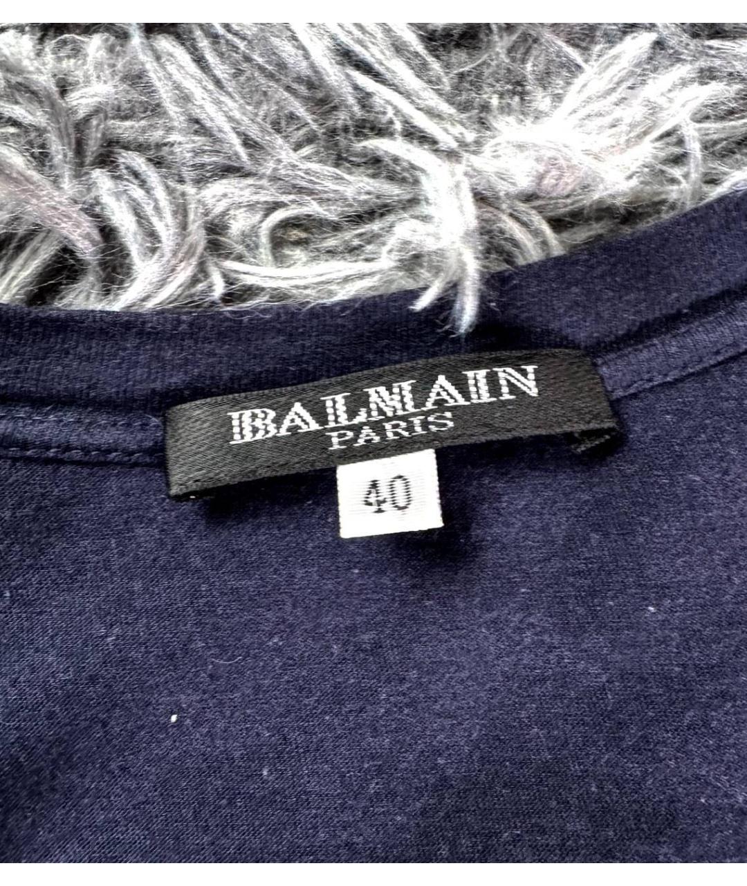 BALMAIN Синяя хлопковая футболка, фото 5