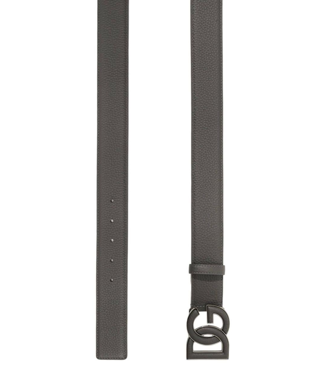 DOLCE&GABBANA Антрацитовый кожаный ремень, фото 2