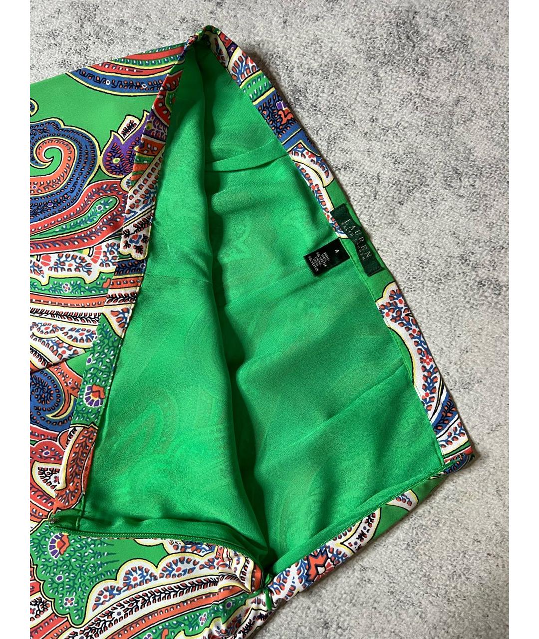 RALPH LAUREN Мульти полиэстеровые брюки широкие, фото 5