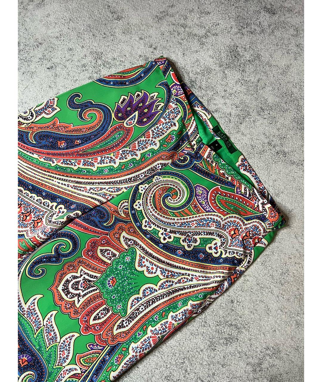 RALPH LAUREN Мульти полиэстеровые брюки широкие, фото 4