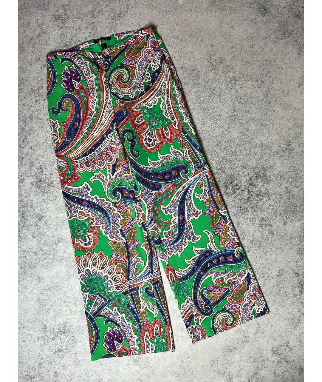 RALPH LAUREN Мульти полиэстеровые брюки широкие, фото 7