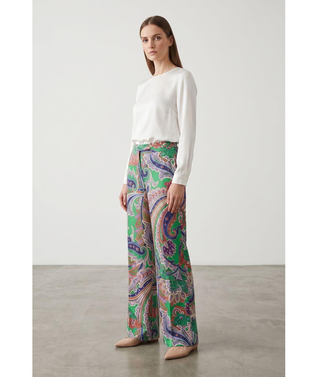 RALPH LAUREN Мульти полиэстеровые брюки широкие, фото 2