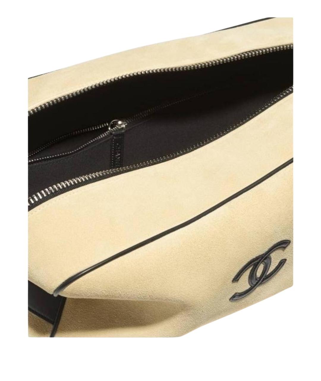 CHANEL Бежевая замшевая косметичка, фото 3