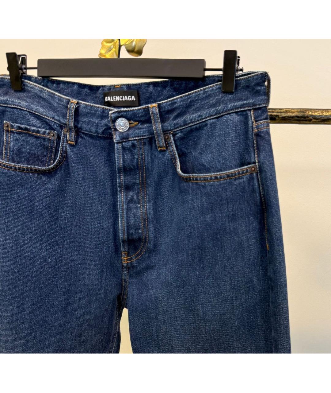 BALENCIAGA Синие хлопковые прямые джинсы, фото 3