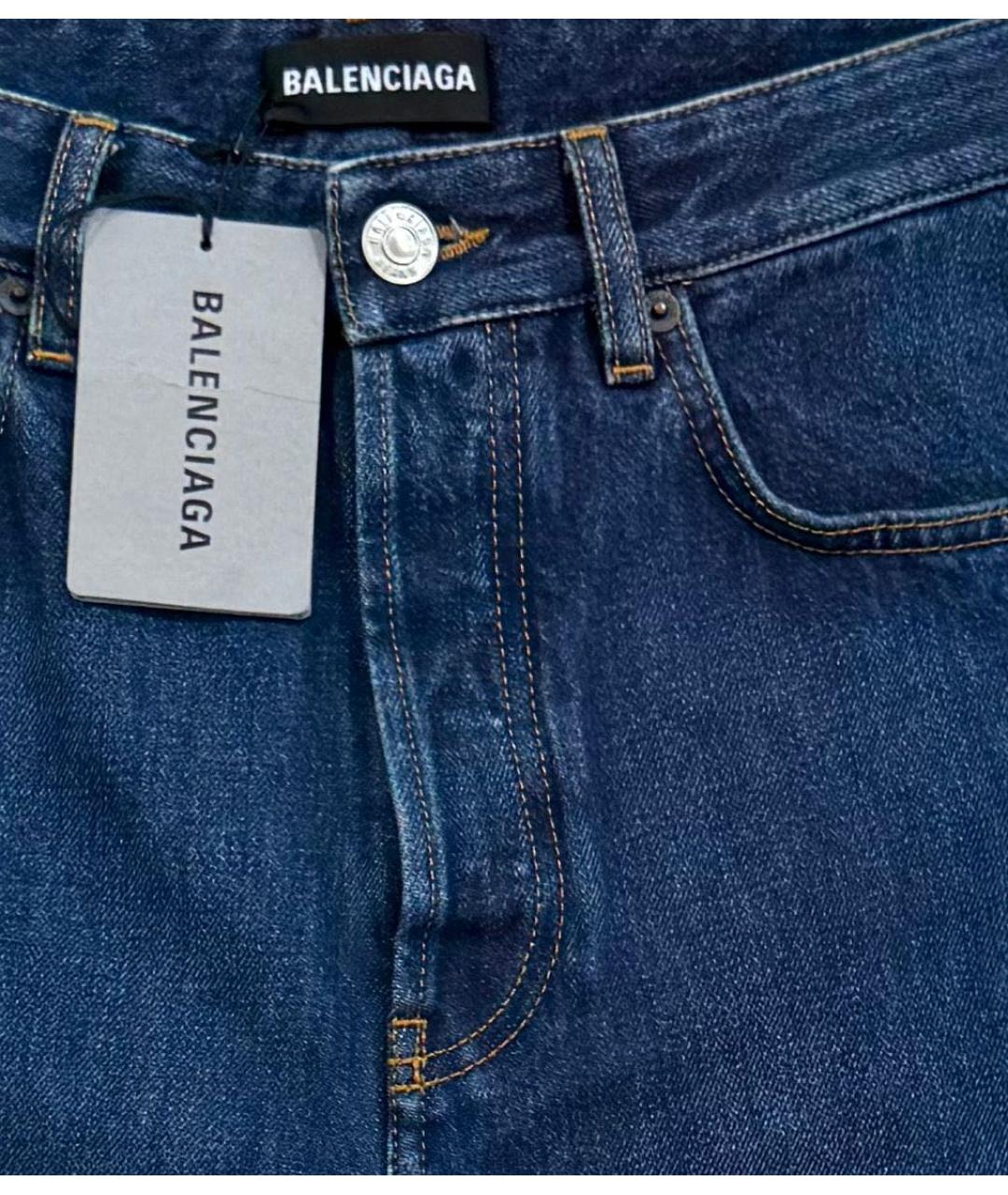 BALENCIAGA Синие хлопковые прямые джинсы, фото 5