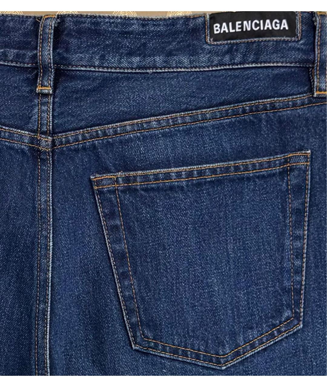 BALENCIAGA Синие хлопковые прямые джинсы, фото 6