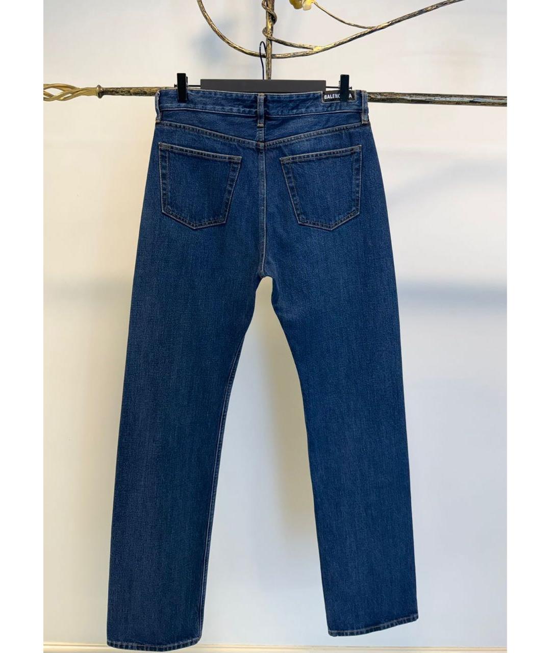 BALENCIAGA Синие хлопковые прямые джинсы, фото 2