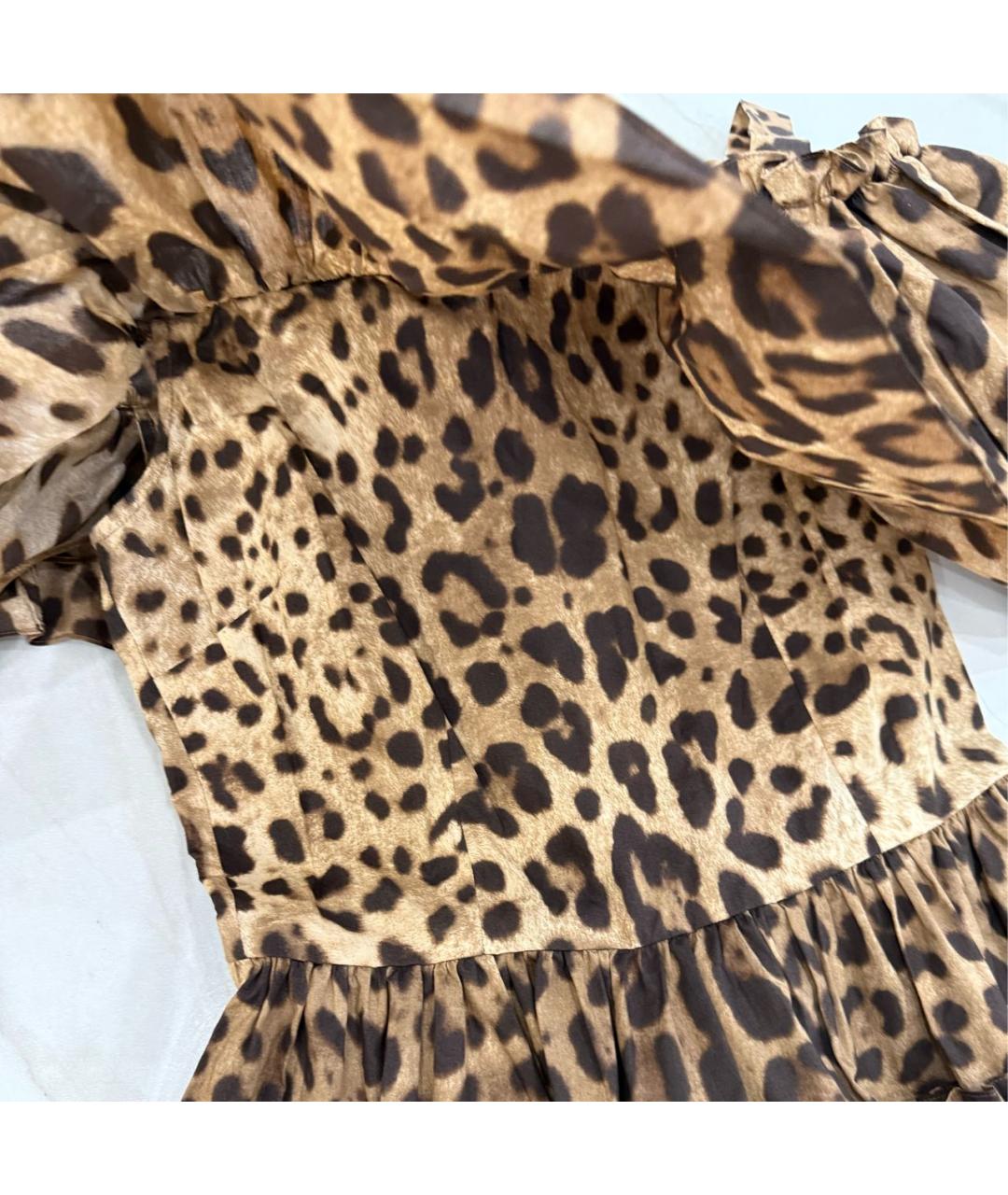 DOLCE&GABBANA Коричневое хлопковое коктейльное платье, фото 2