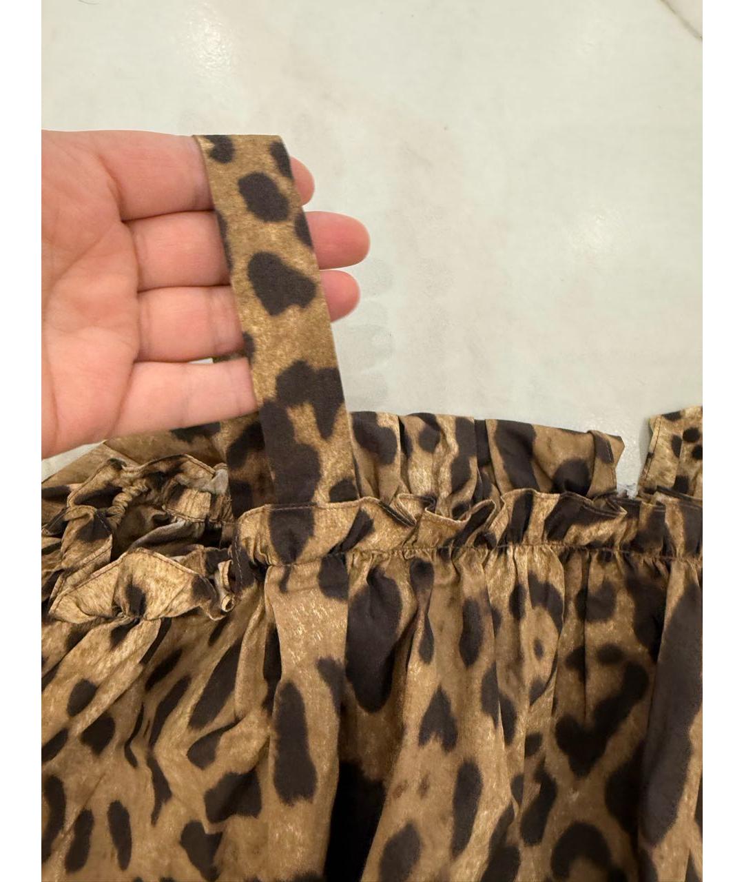 DOLCE&GABBANA Коричневое хлопковое коктейльное платье, фото 3