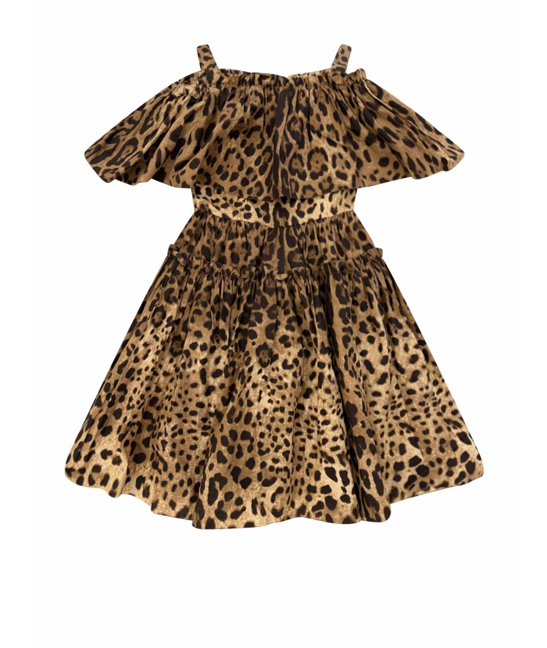 DOLCE&GABBANA Коричневое хлопковое коктейльное платье, фото 1