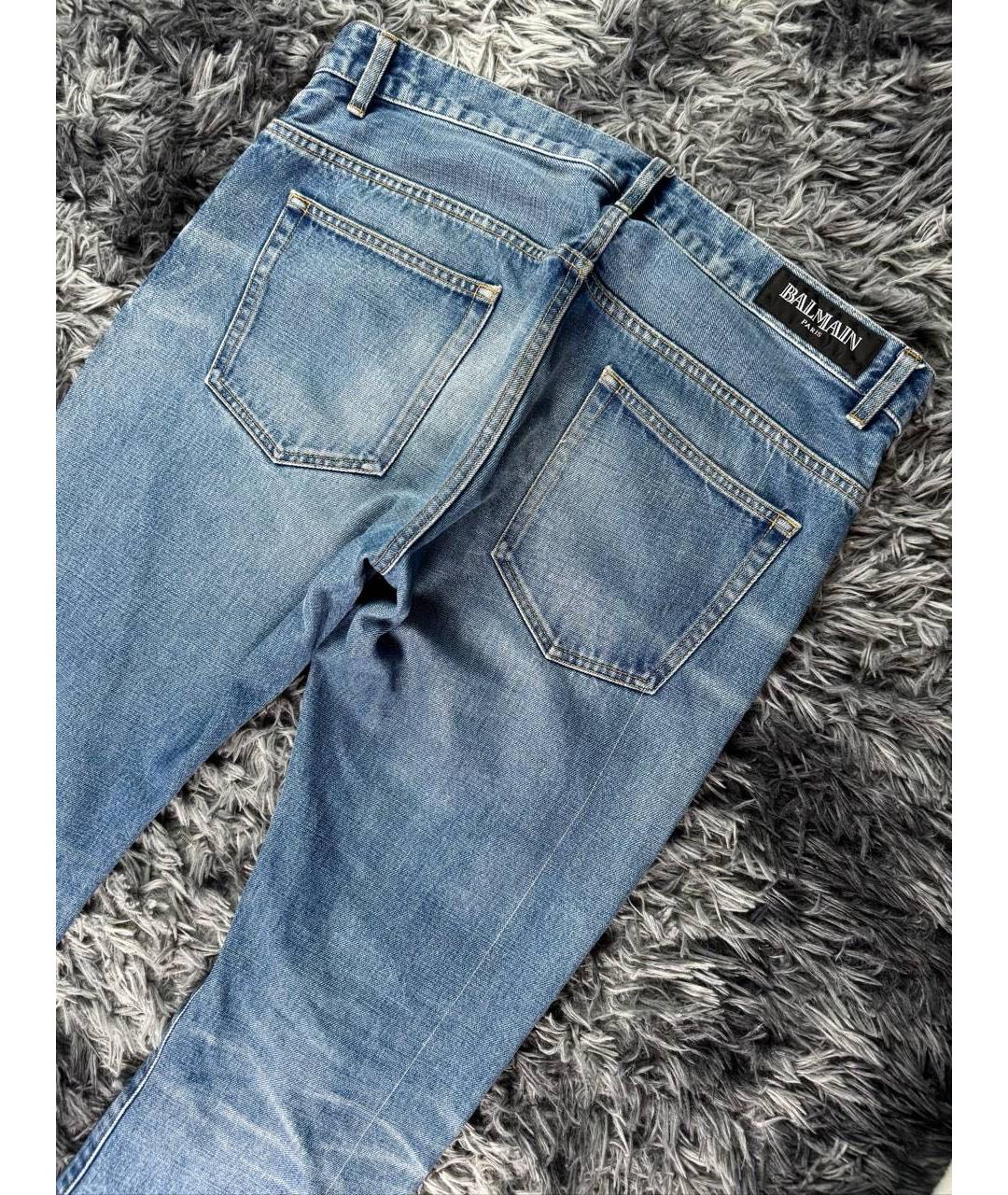 BALMAIN Голубые хлопковые джинсы, фото 4