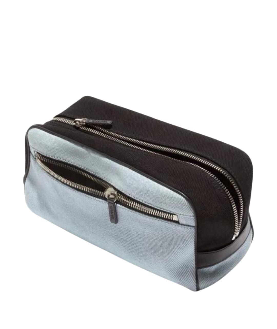 CHANEL Голубая тканевая косметичка, фото 2