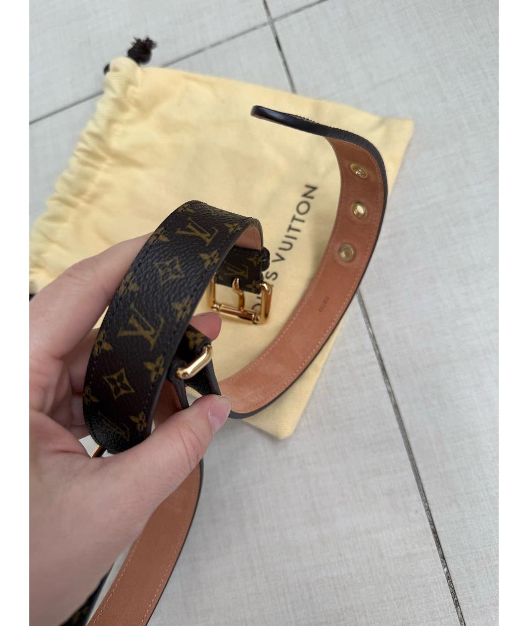 LOUIS VUITTON Коричневый кожаный ремень, фото 5