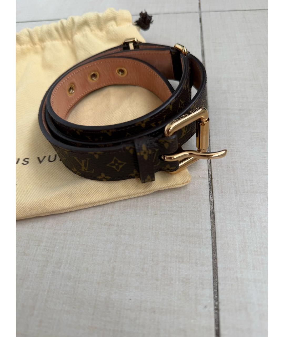LOUIS VUITTON Коричневый кожаный ремень, фото 7