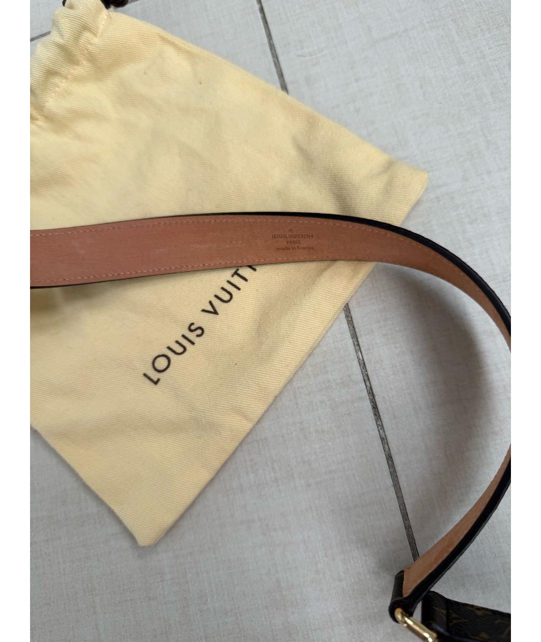 LOUIS VUITTON Коричневый кожаный ремень, фото 3