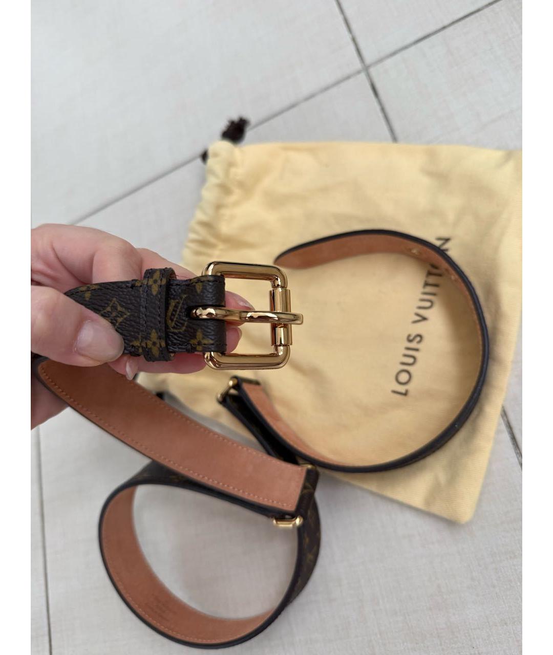 LOUIS VUITTON Коричневый кожаный ремень, фото 6