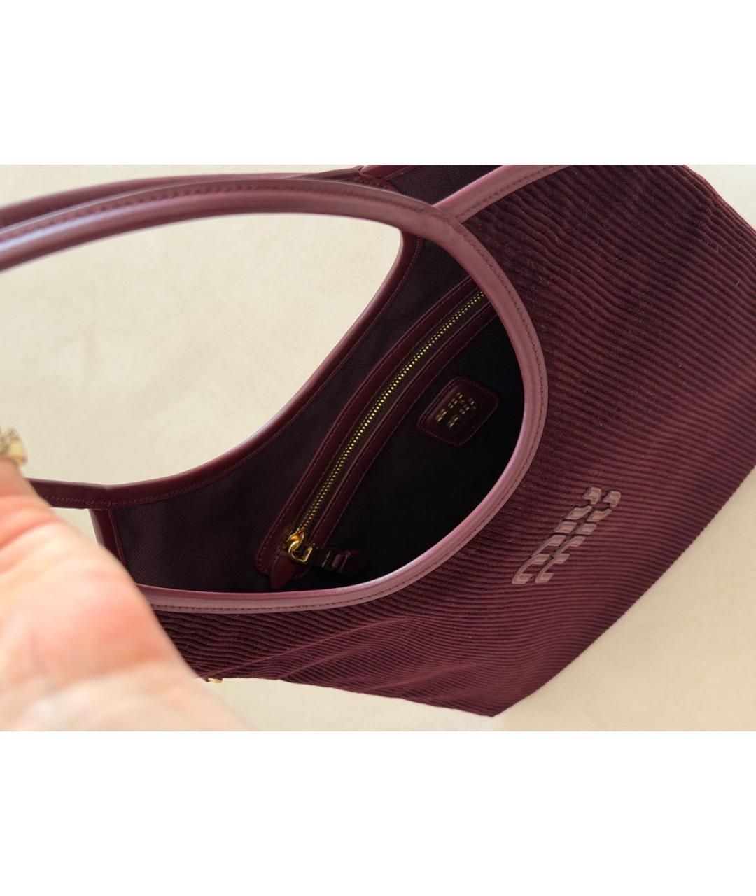 MIU MIU Бордовая сумка с короткими ручками, фото 2