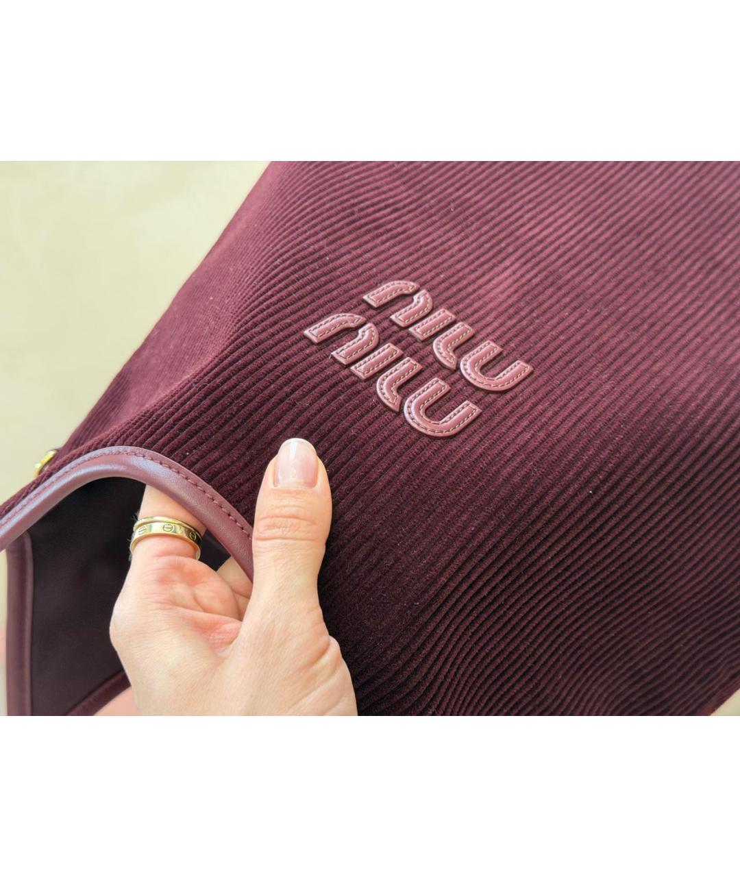 MIU MIU Бордовая сумка с короткими ручками, фото 6