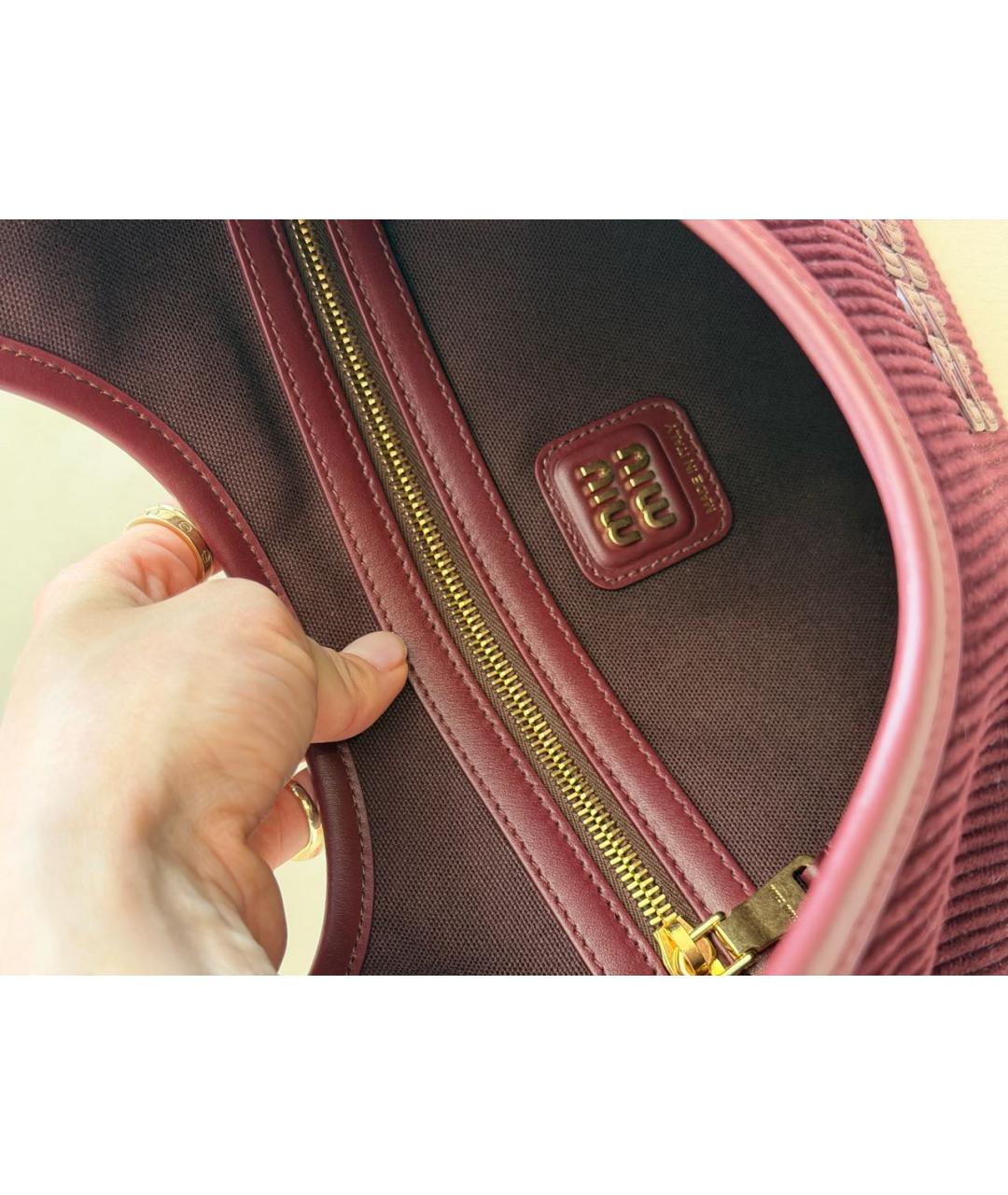 MIU MIU Бордовая сумка с короткими ручками, фото 4