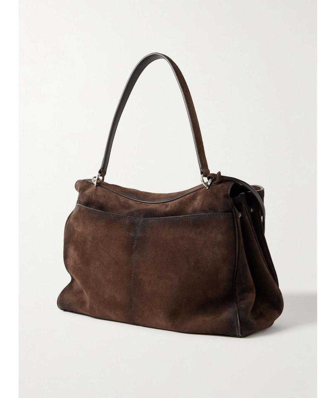 BALENCIAGA Коричневая замшевая сумка через плечо, фото 3